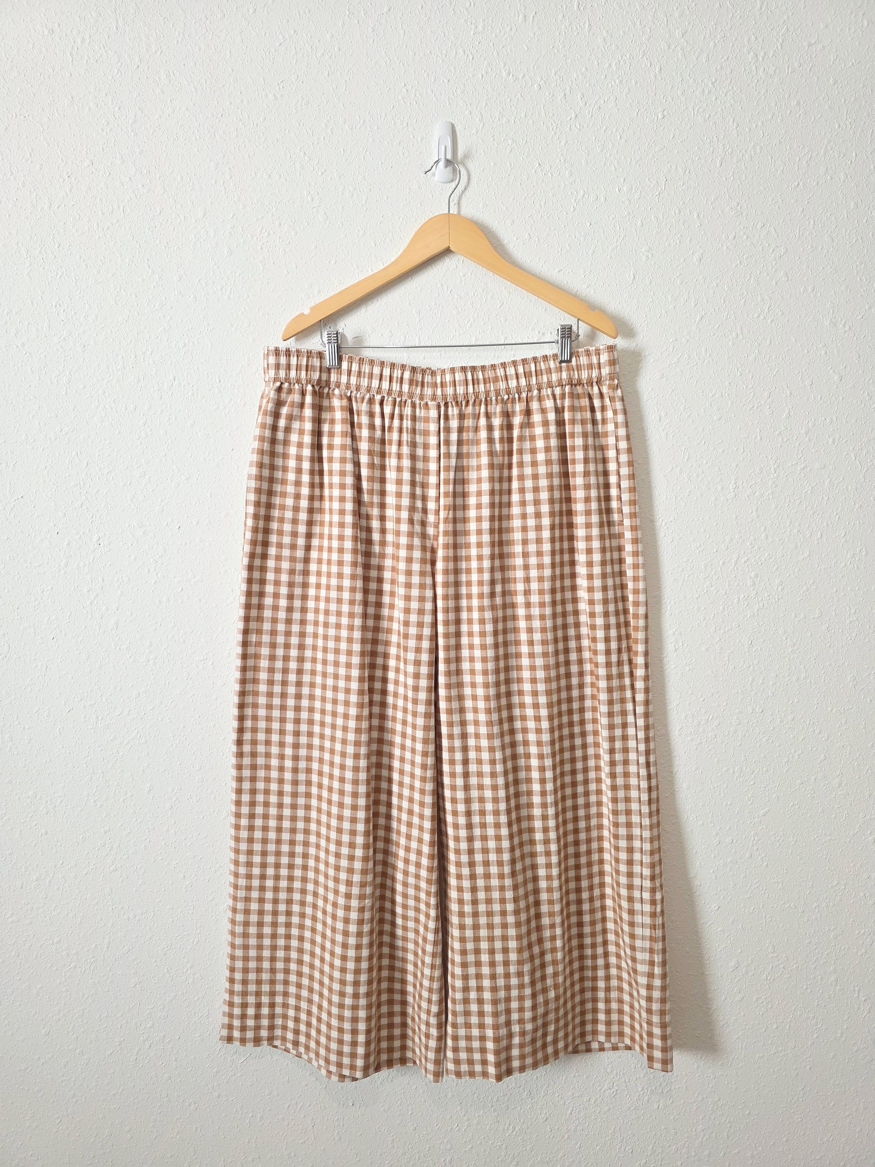 Shiny By Nature Gingham Wide Leg Pants (2X)