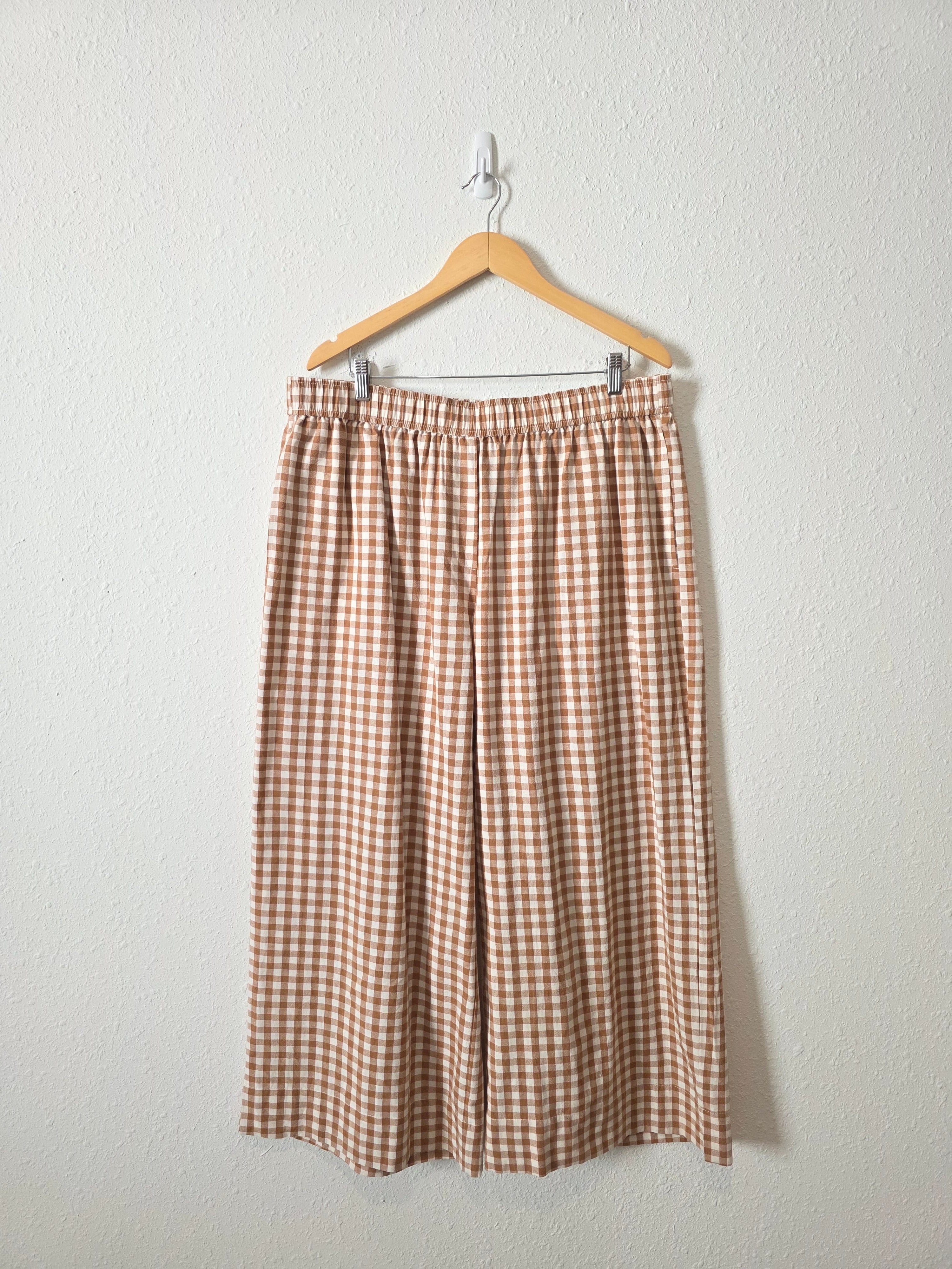 Shiny By Nature Gingham Wide Leg Pants (2X)