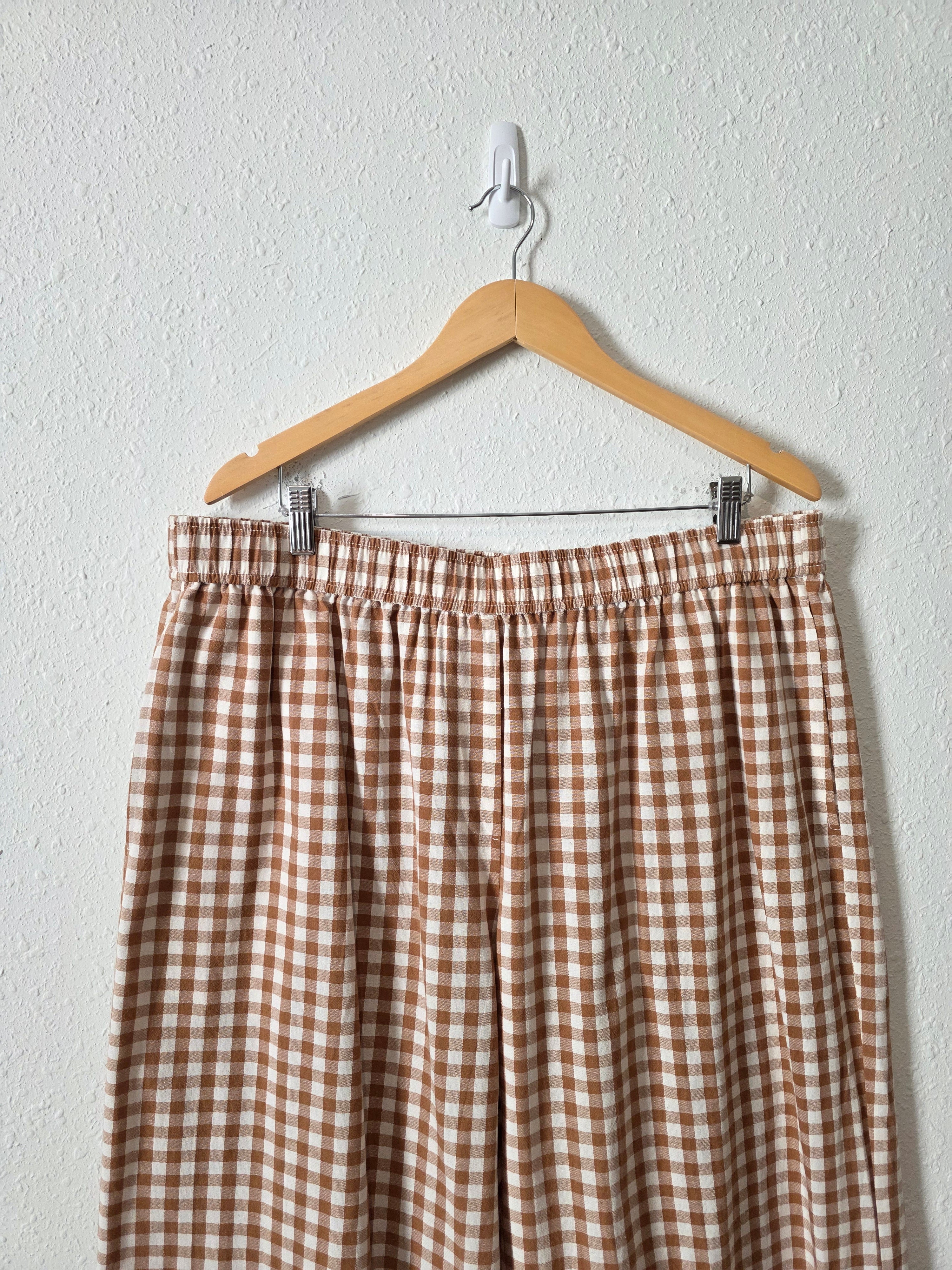 Shiny By Nature Gingham Wide Leg Pants (2X)