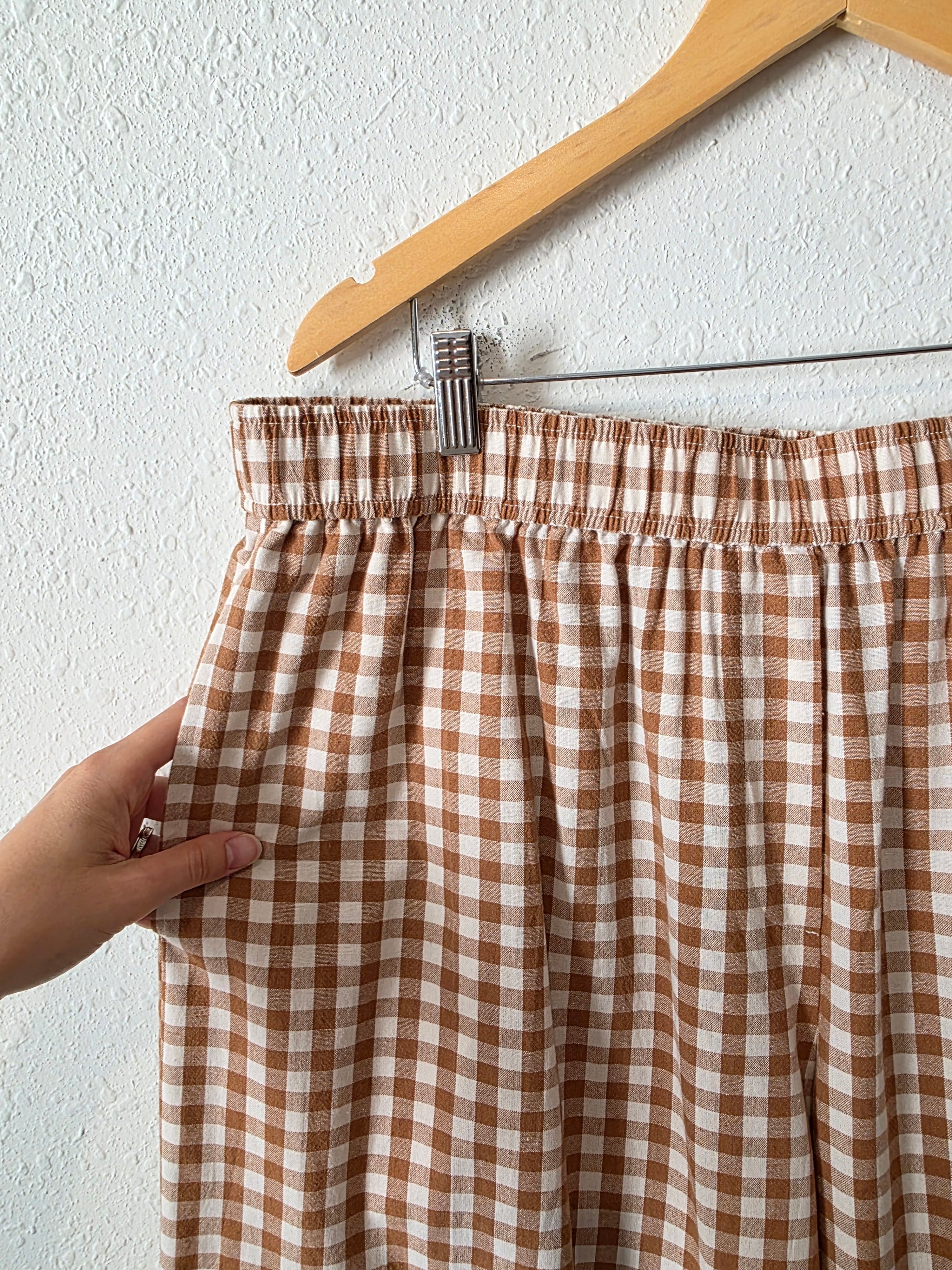 Shiny By Nature Gingham Wide Leg Pants (2X)