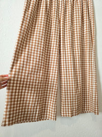 Shiny By Nature Gingham Wide Leg Pants (2X)