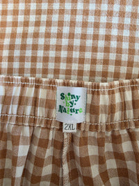Shiny By Nature Gingham Wide Leg Pants (2X)