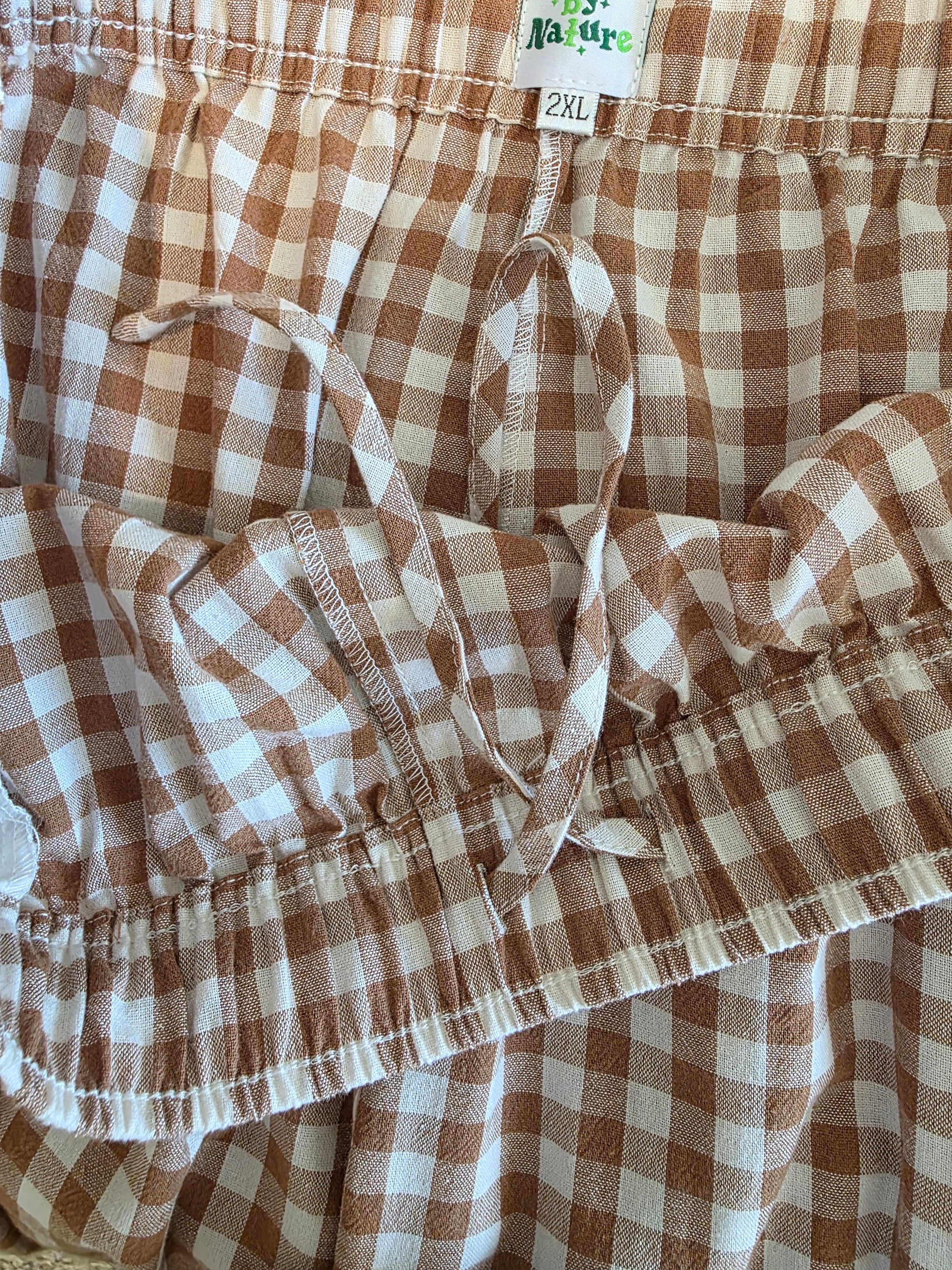 Shiny By Nature Gingham Wide Leg Pants (2X)