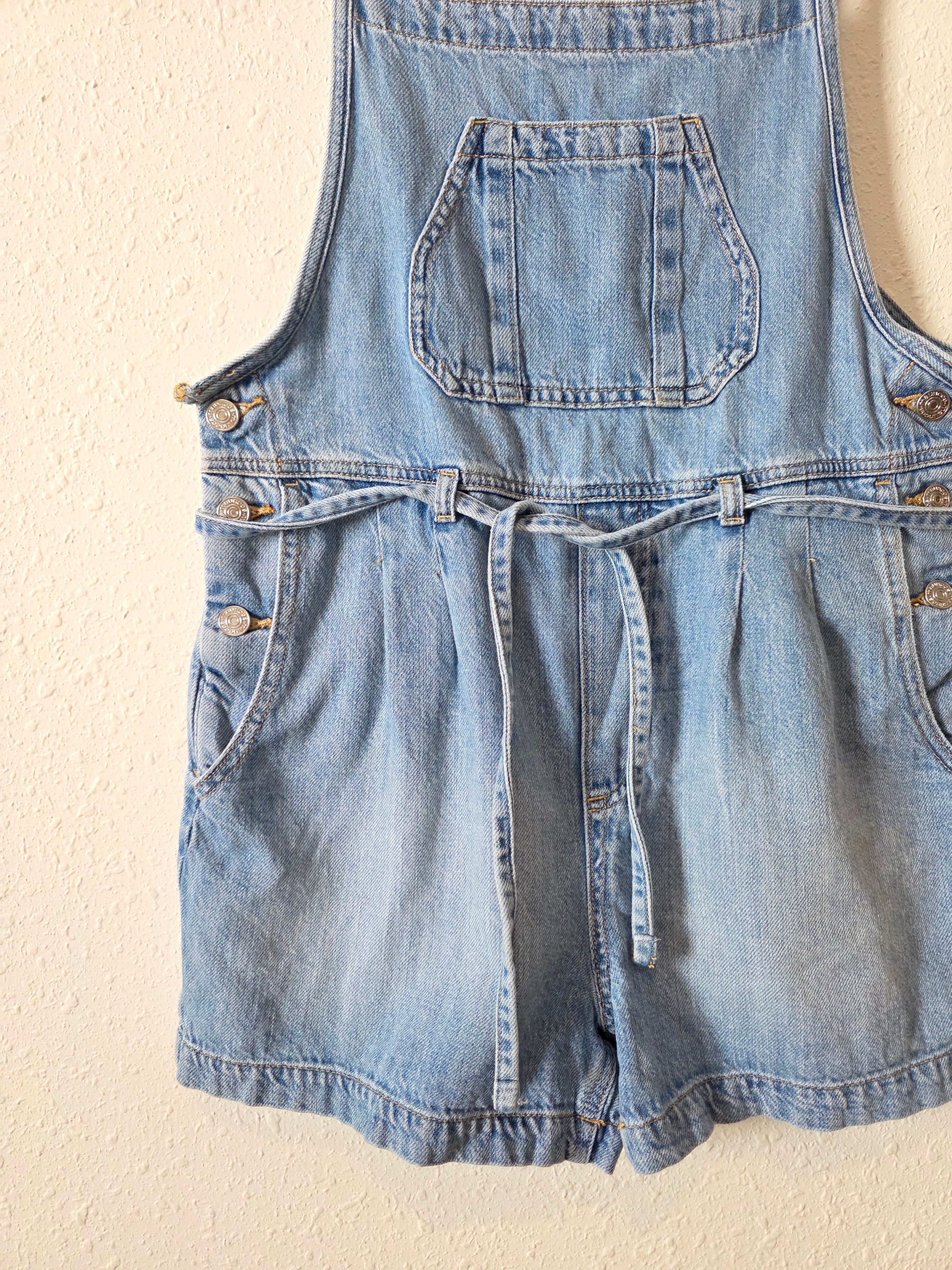 Relaxed Denim Shortalls (S)