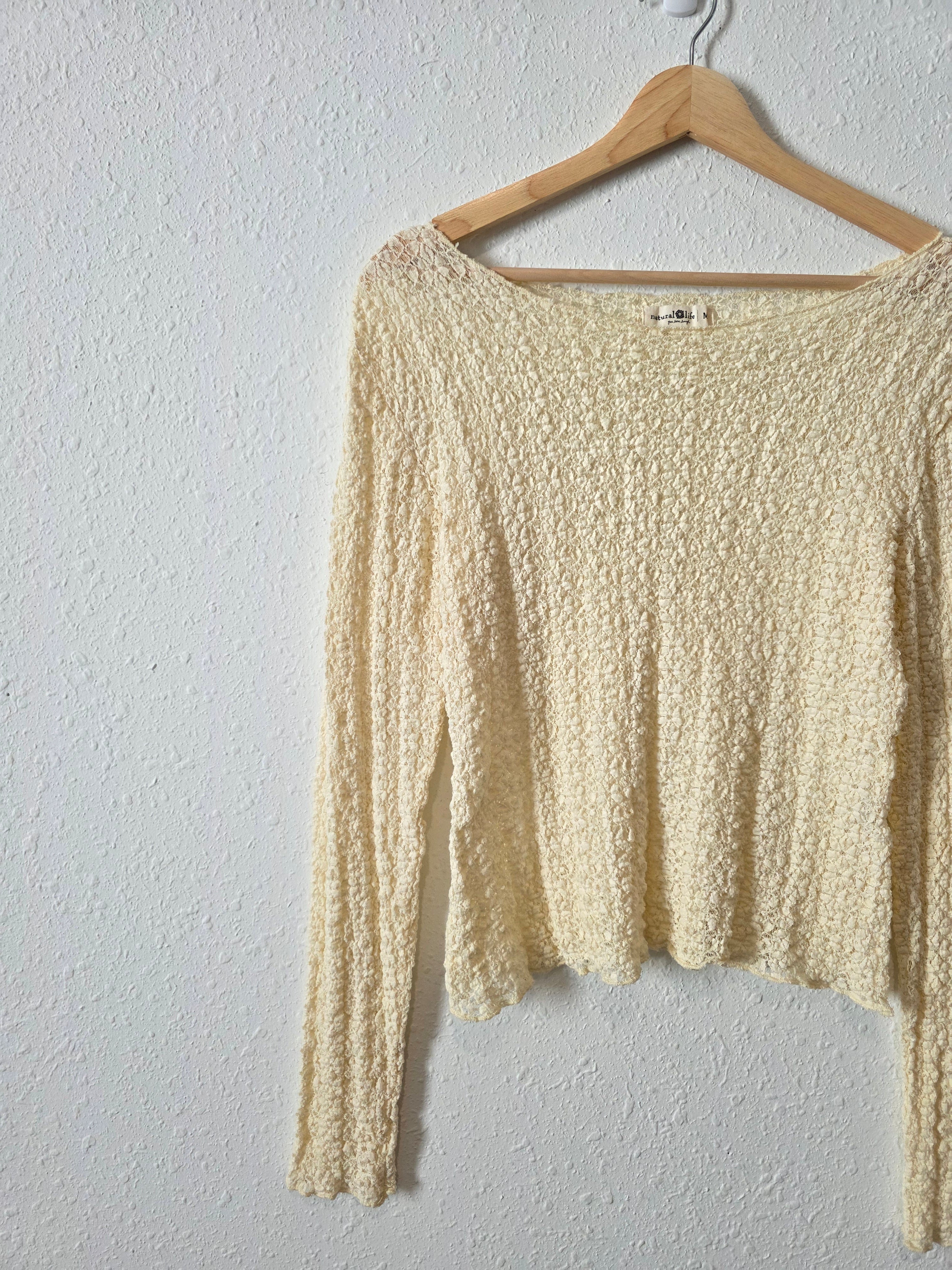 Natural Life Floral Lace Top (M)