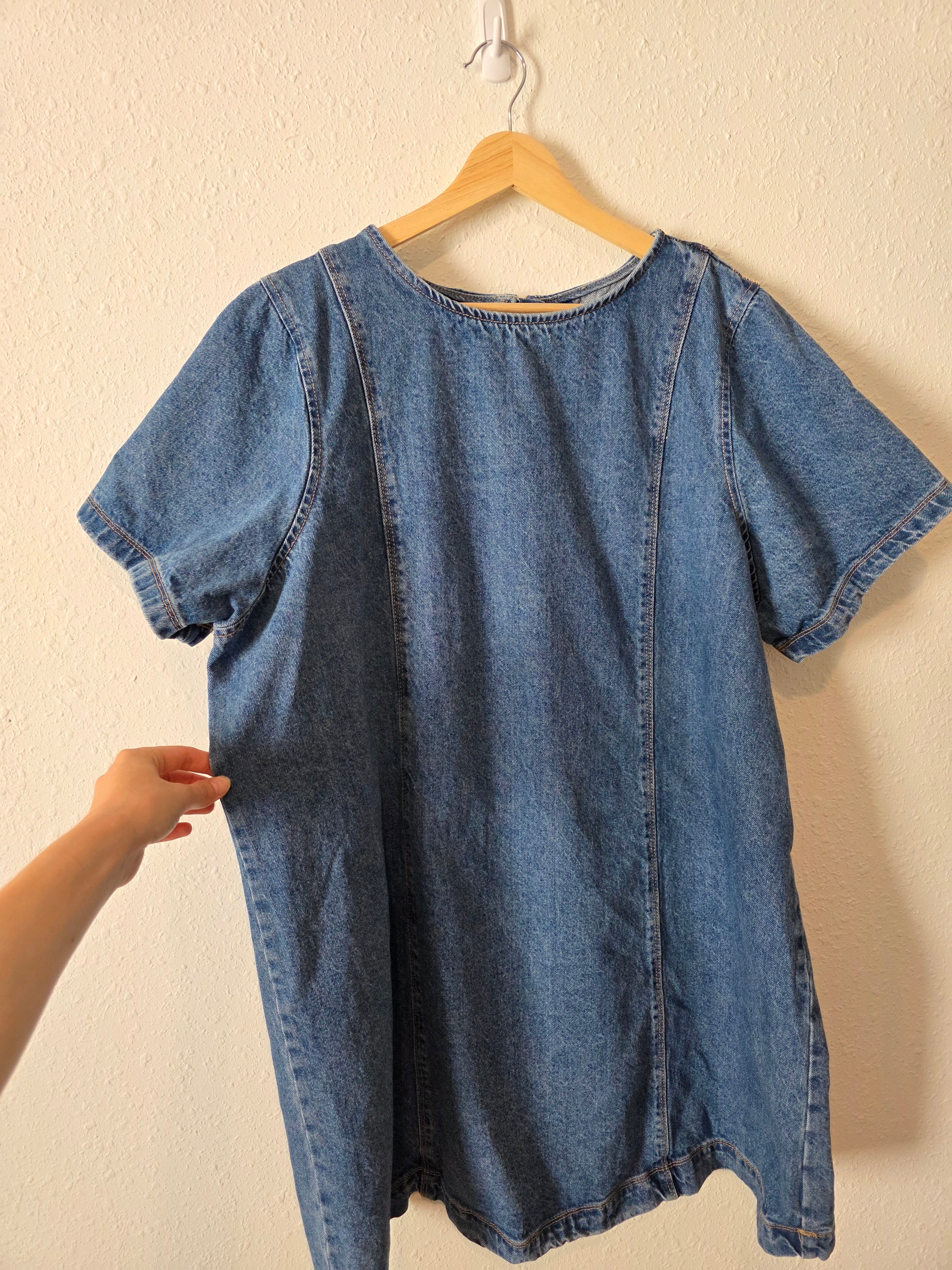 Cotton Denim Mini Dress (XXL)