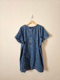 Cotton Denim Mini Dress (XXL)