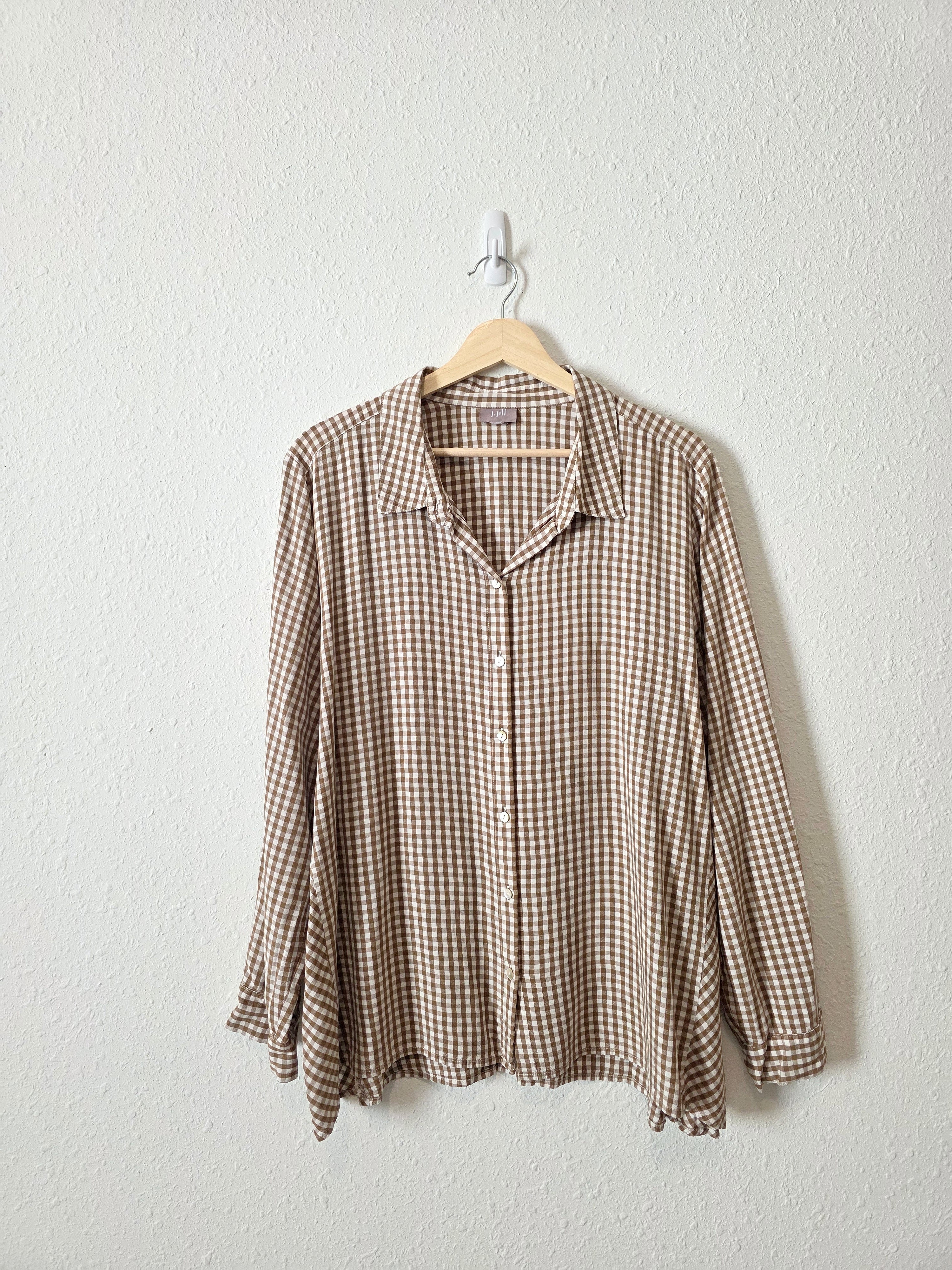 Vintage J.Jill Gingham Button Up Shirt (L/XL)