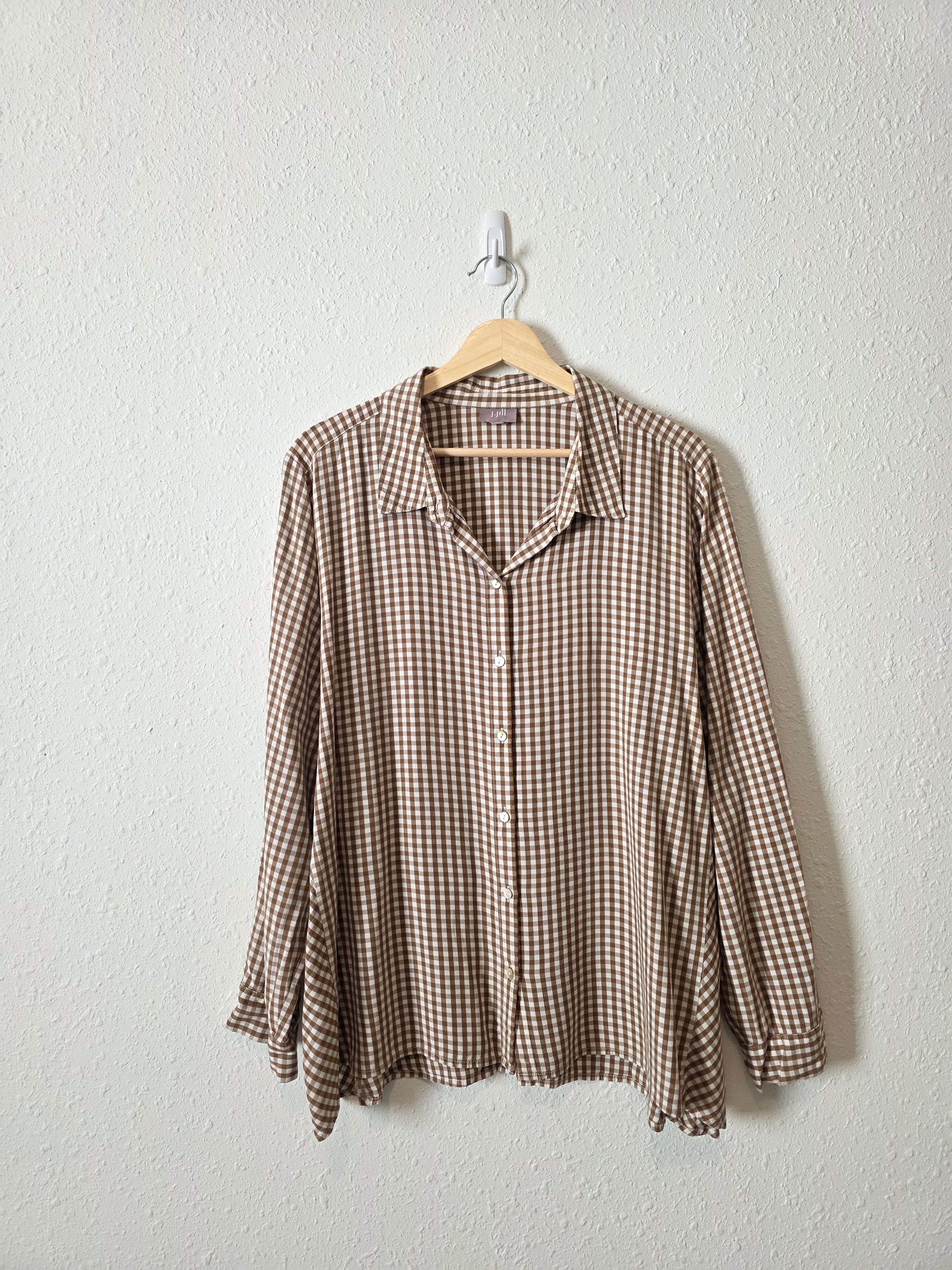 Vintage J.Jill Gingham Button Up Shirt (L/XL)