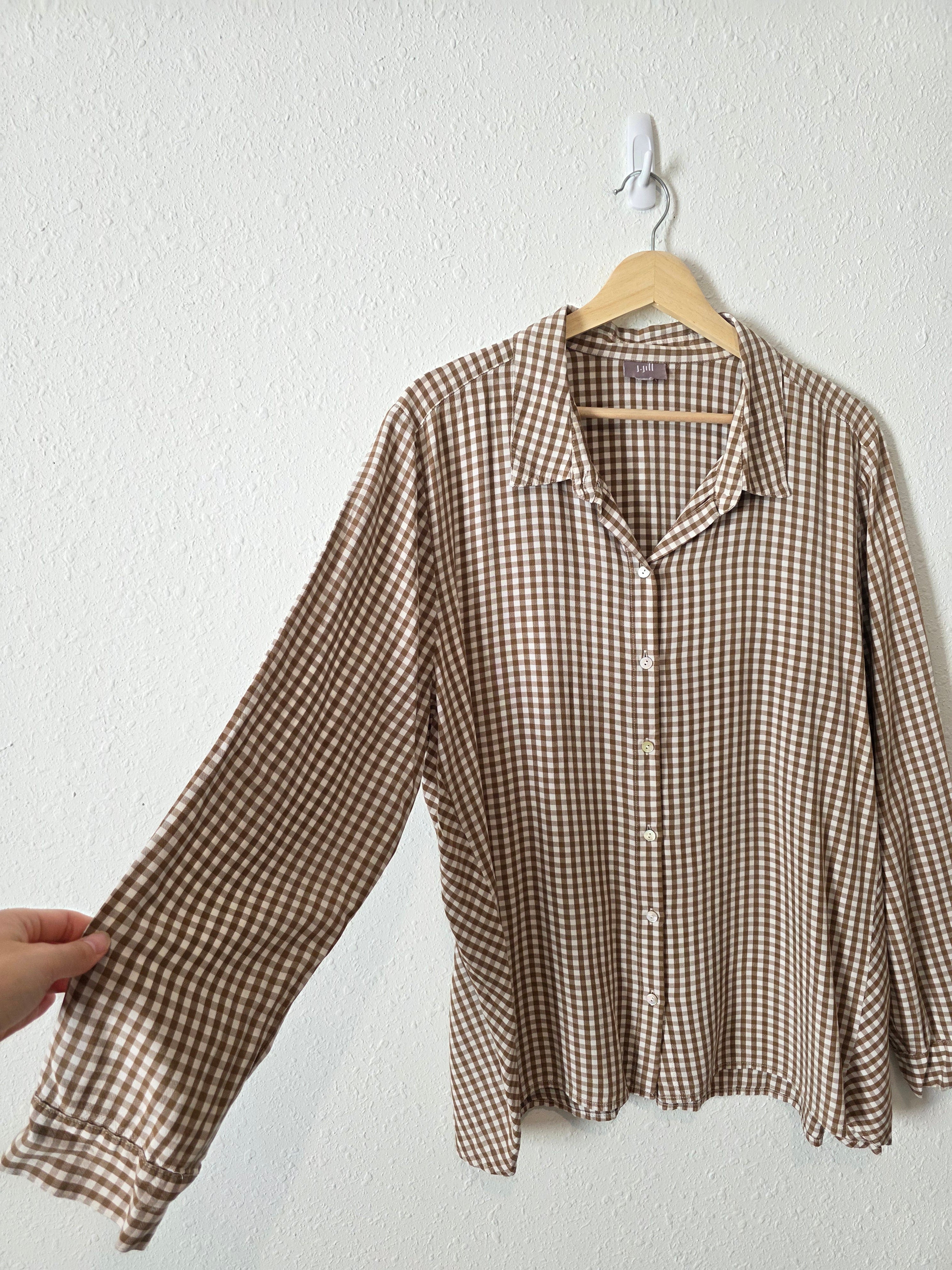 Vintage J.Jill Gingham Button Up Shirt (L/XL)