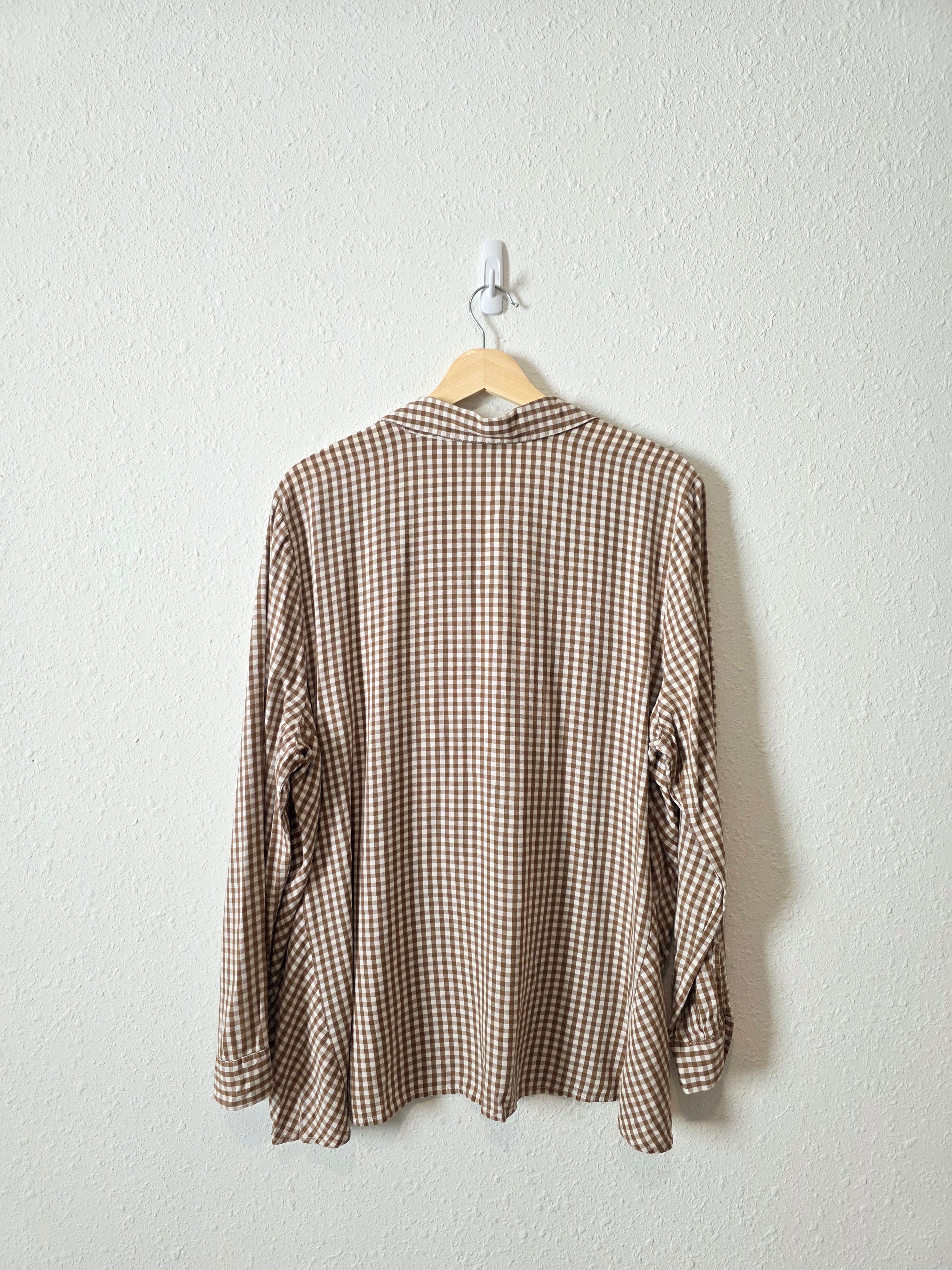 Vintage J.Jill Gingham Button Up Shirt (L/XL)