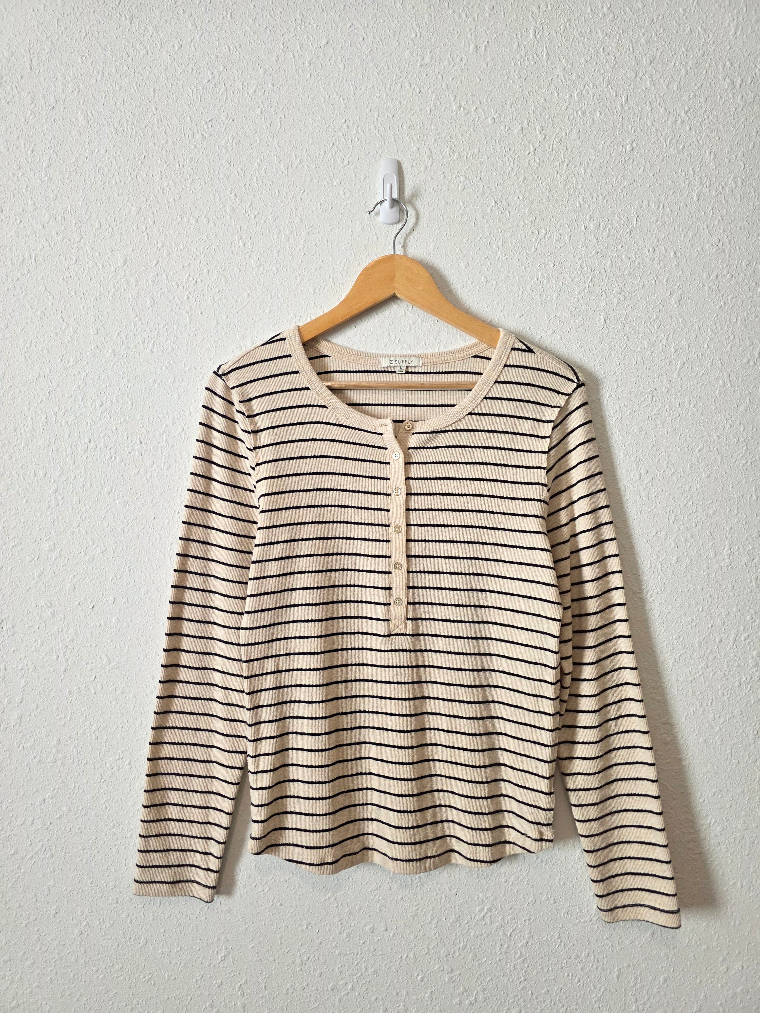 Z Supply Striped Henley Tee (L)
