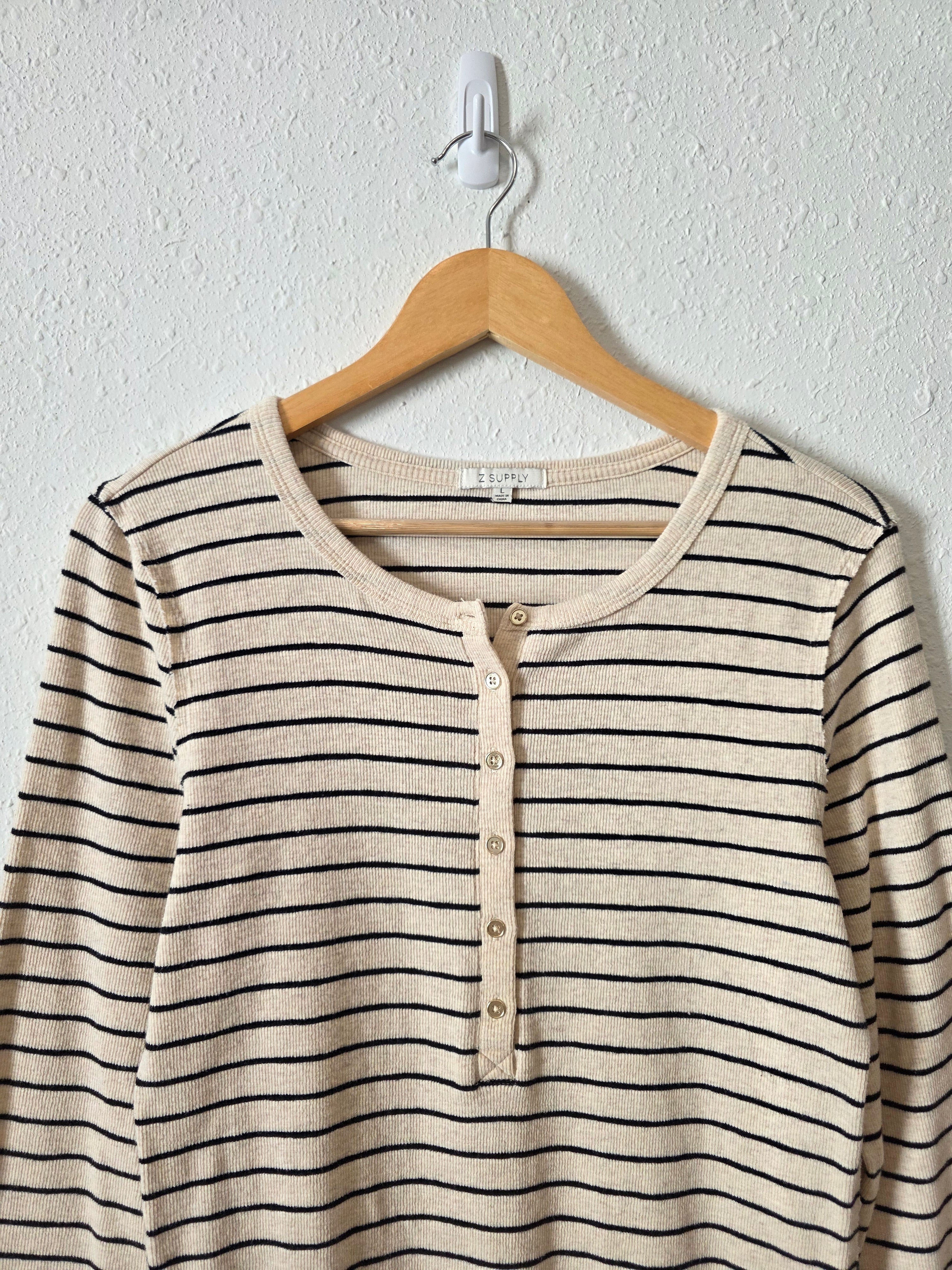 Z Supply Striped Henley Tee (L)