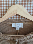 Loft Brown Ribbed Henley Tee (L)