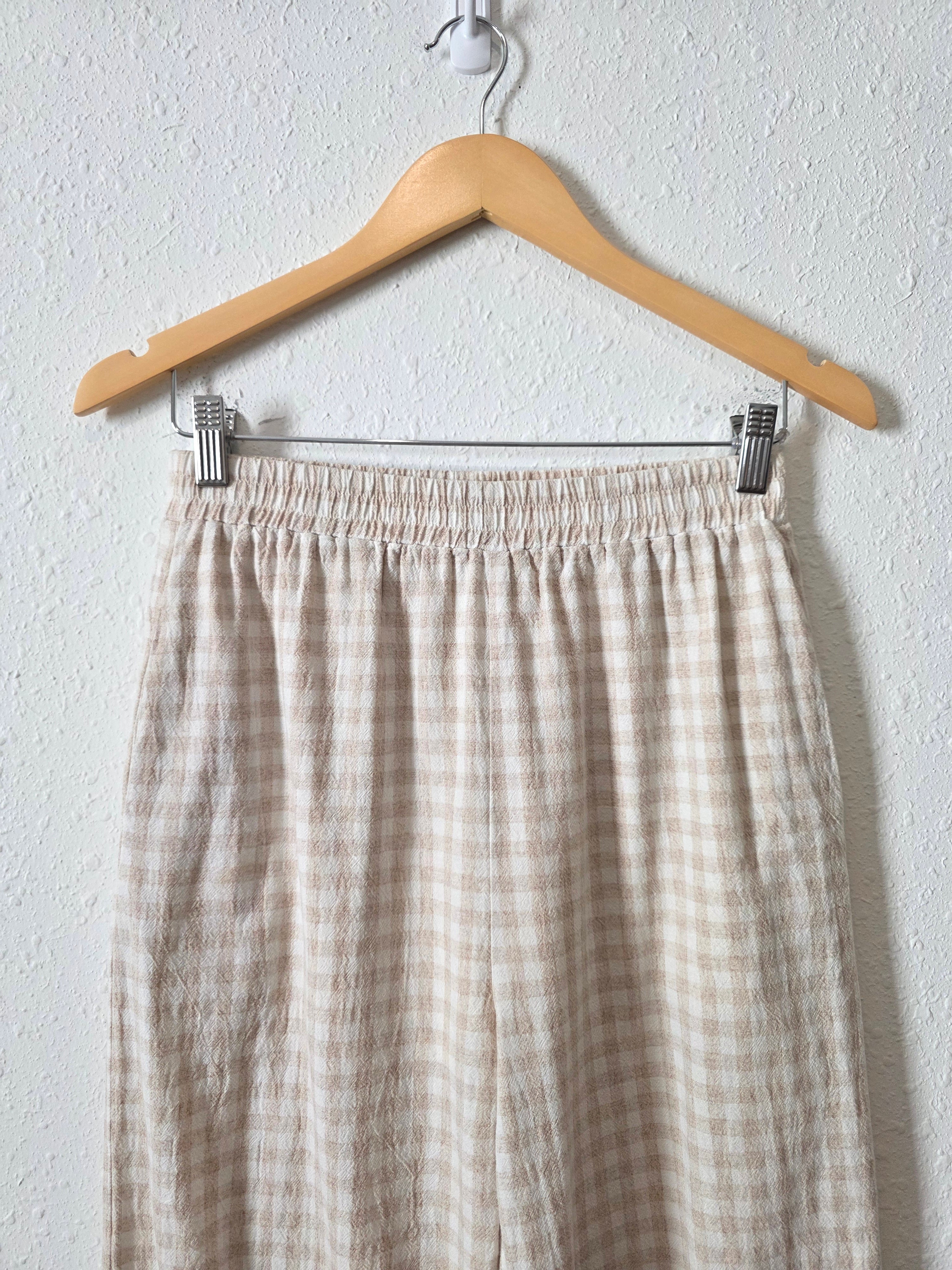 Roolee Cotton Linen Gingham Pants (S)