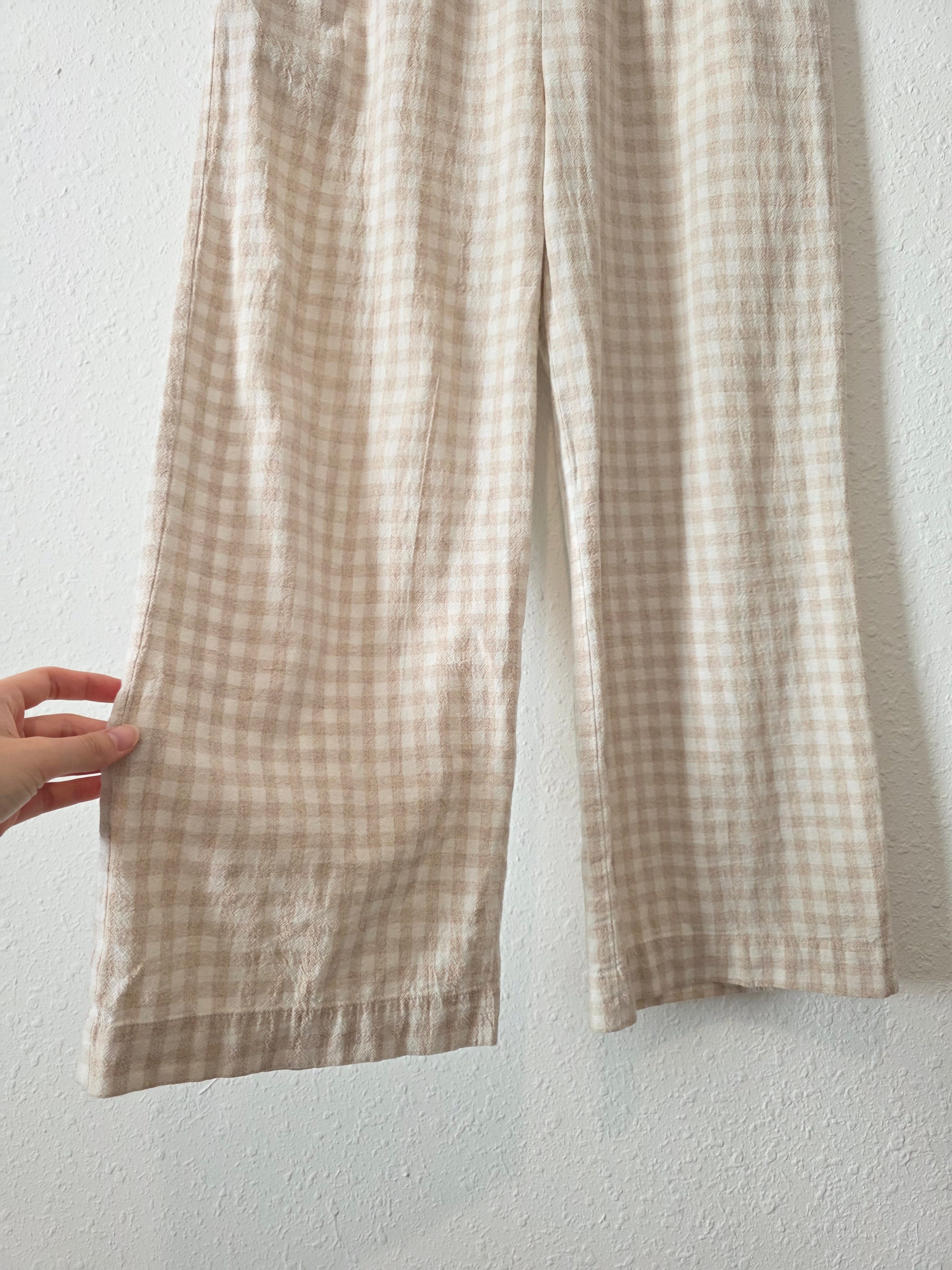 Roolee Cotton Linen Gingham Pants (S)