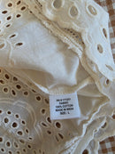 Cream Button Back Eyelet Top (L)