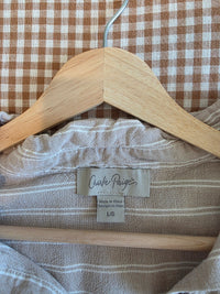 Striped Linen Blend Button Up (L)