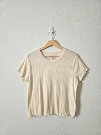 Toad & Co Pointelle Crewneck Tee (S)