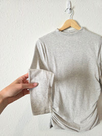 Abercrombie Gray Mock Neck Top (L)