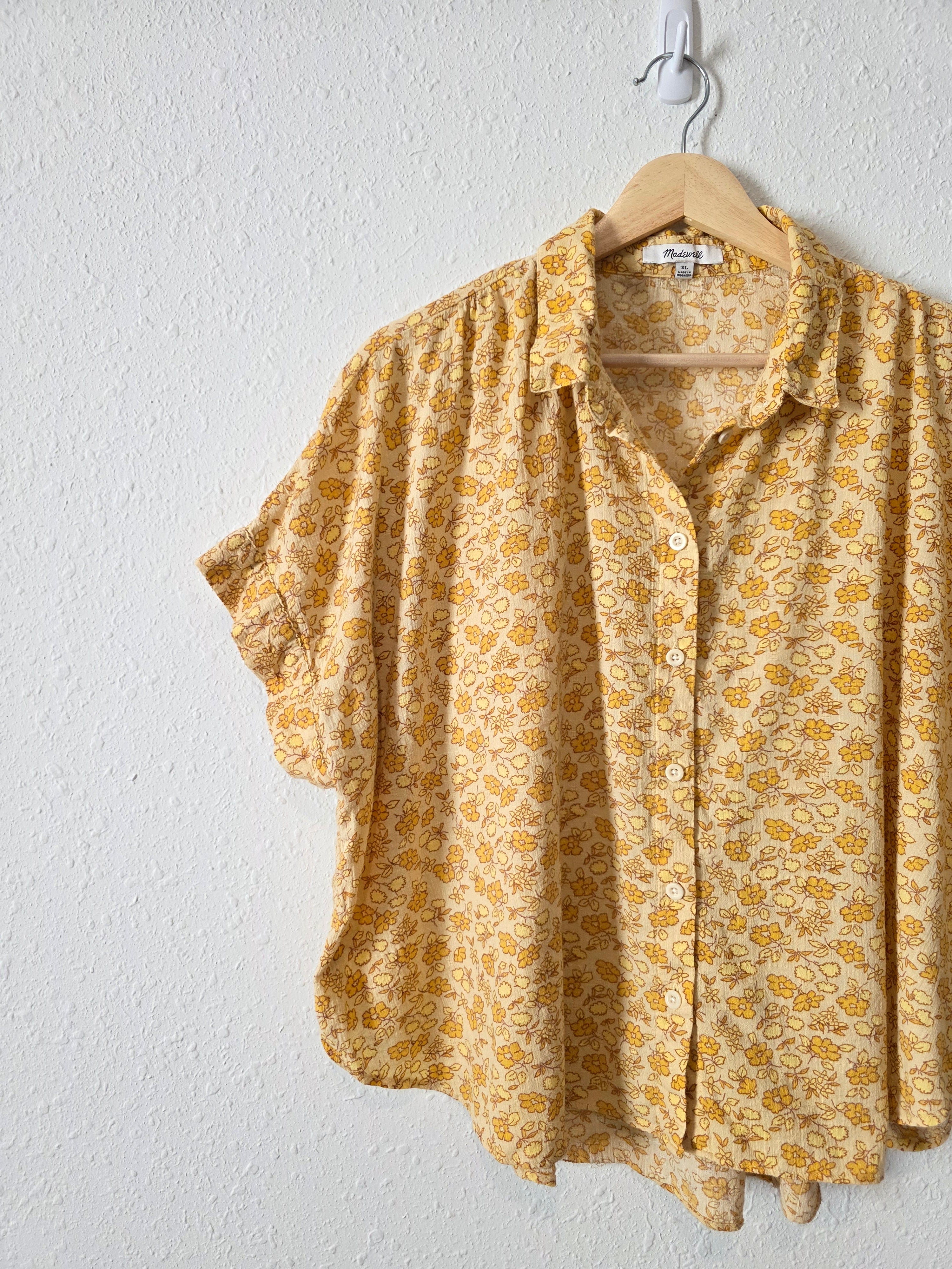 Madewell Floral Button Up Shirt (XL)