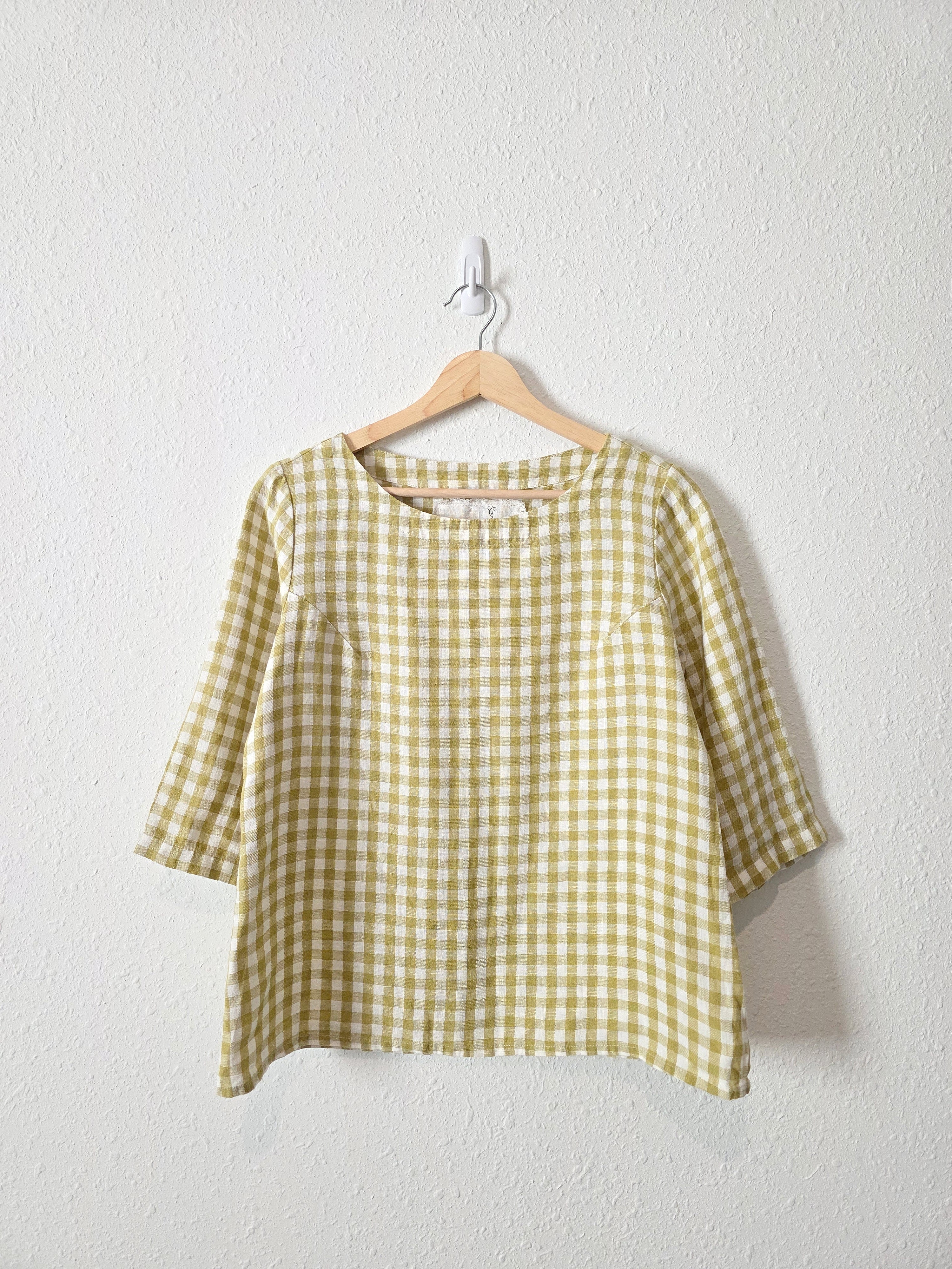 NPL Green Gingham Relaxed Top (S/M)