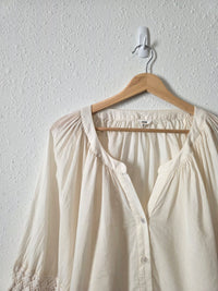 Aerie Puff Sleeve Crochet Top (XL)