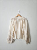 Aerie Puff Sleeve Crochet Top (XL)