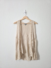 Crochet Knit Open Front Top (S)