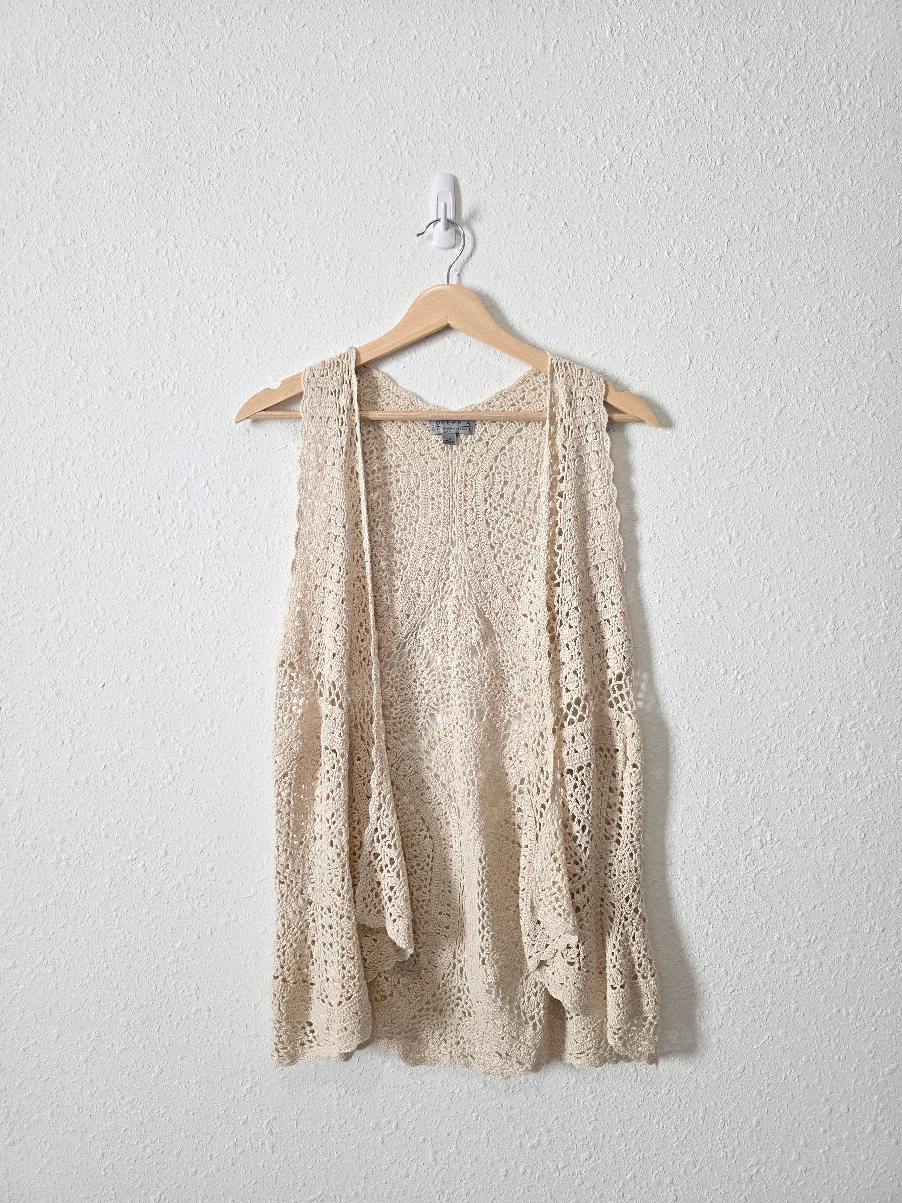 Crochet Knit Open Front Top (S)