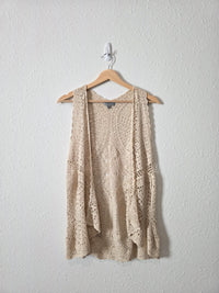 Crochet Knit Open Front Top (S)