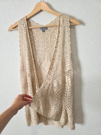 Crochet Knit Open Front Top (S)