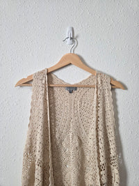 Crochet Knit Open Front Top (S)
