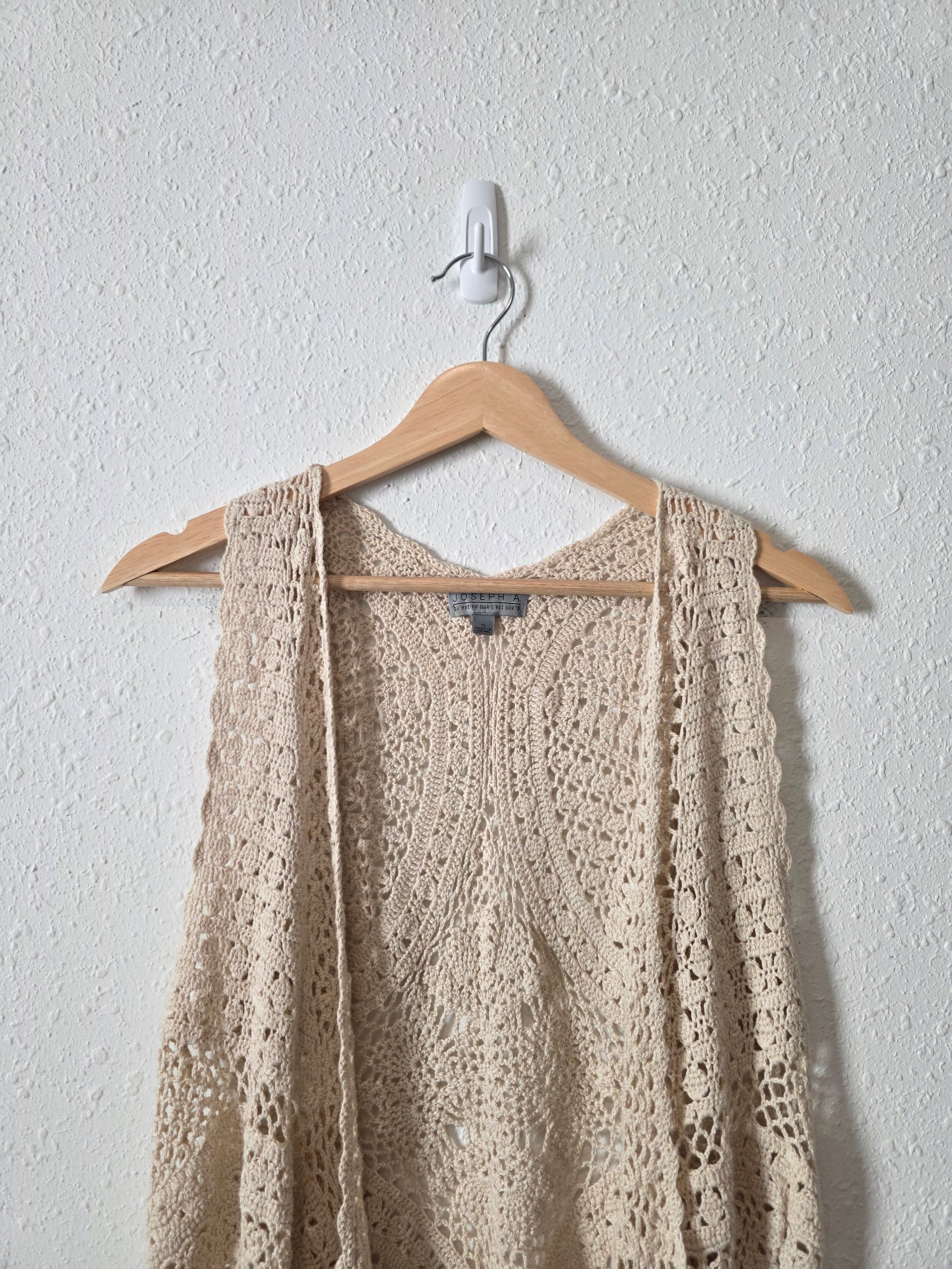 Crochet Knit Open Front Top (S)