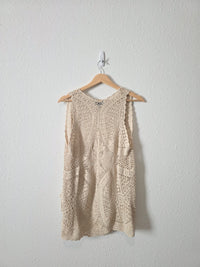 Crochet Knit Open Front Top (S)