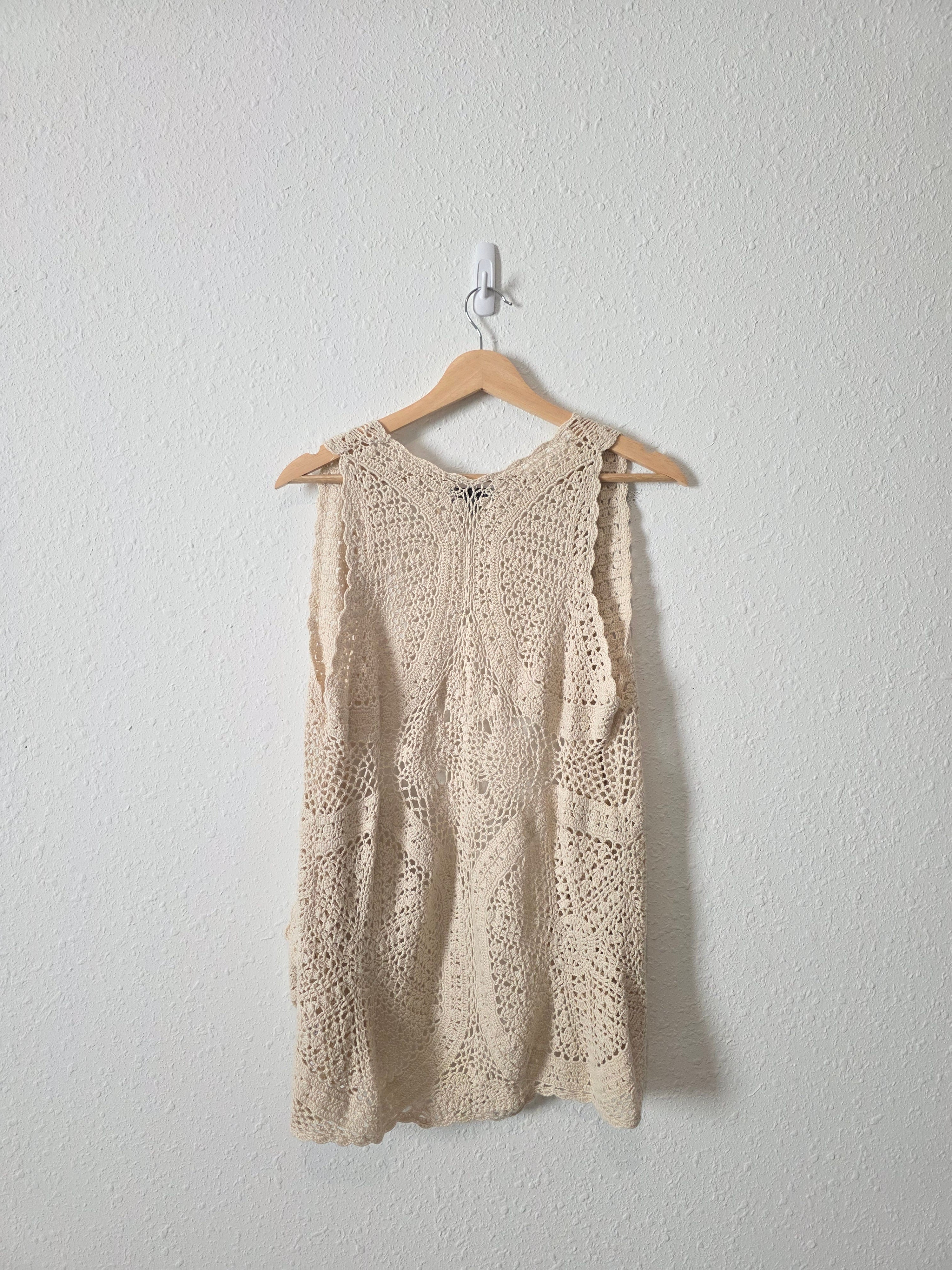 Crochet Knit Open Front Top (S)