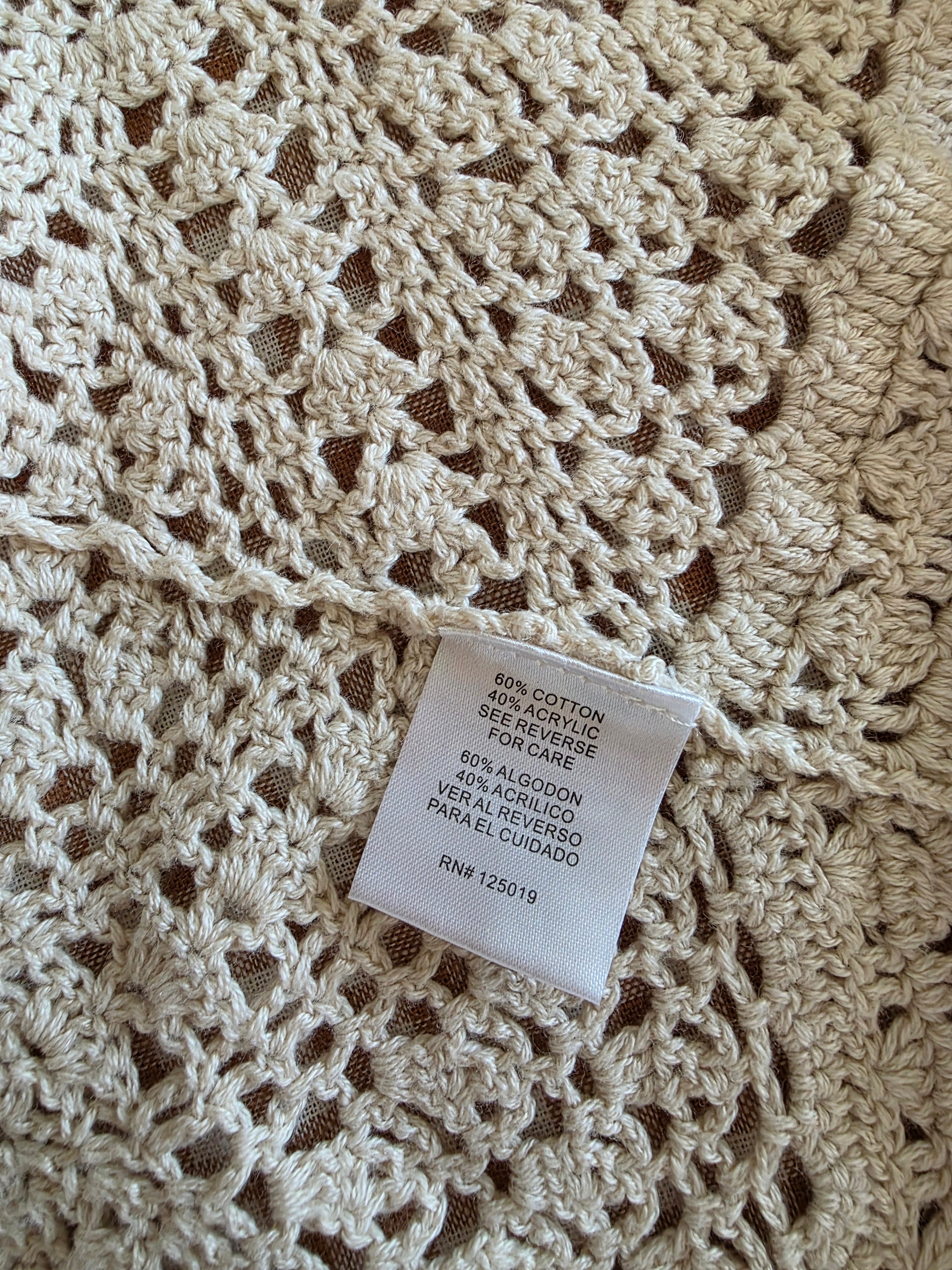 Crochet Knit Open Front Top (S)