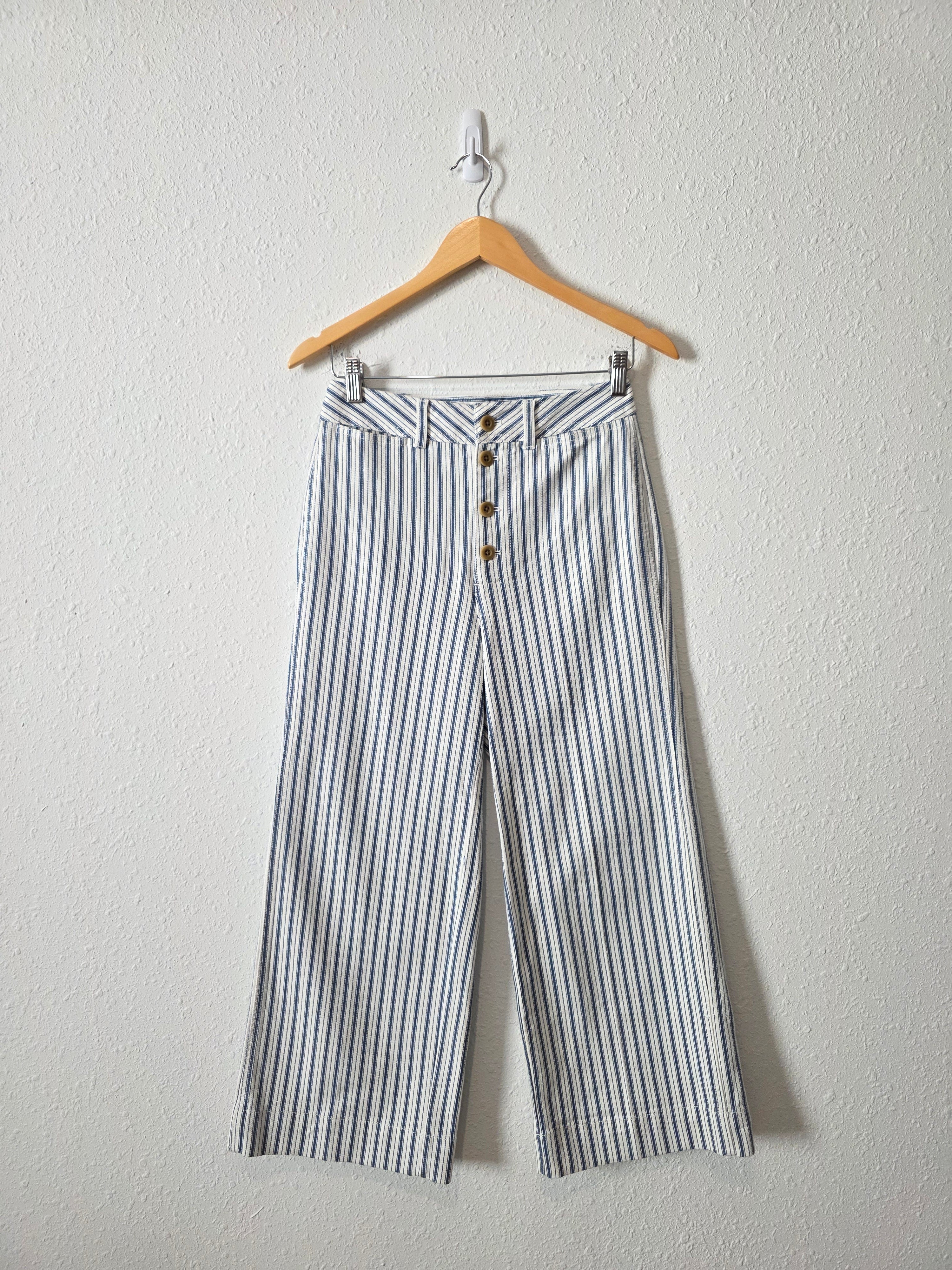NEW Madewell Wide Leg Striped Jeans (26)