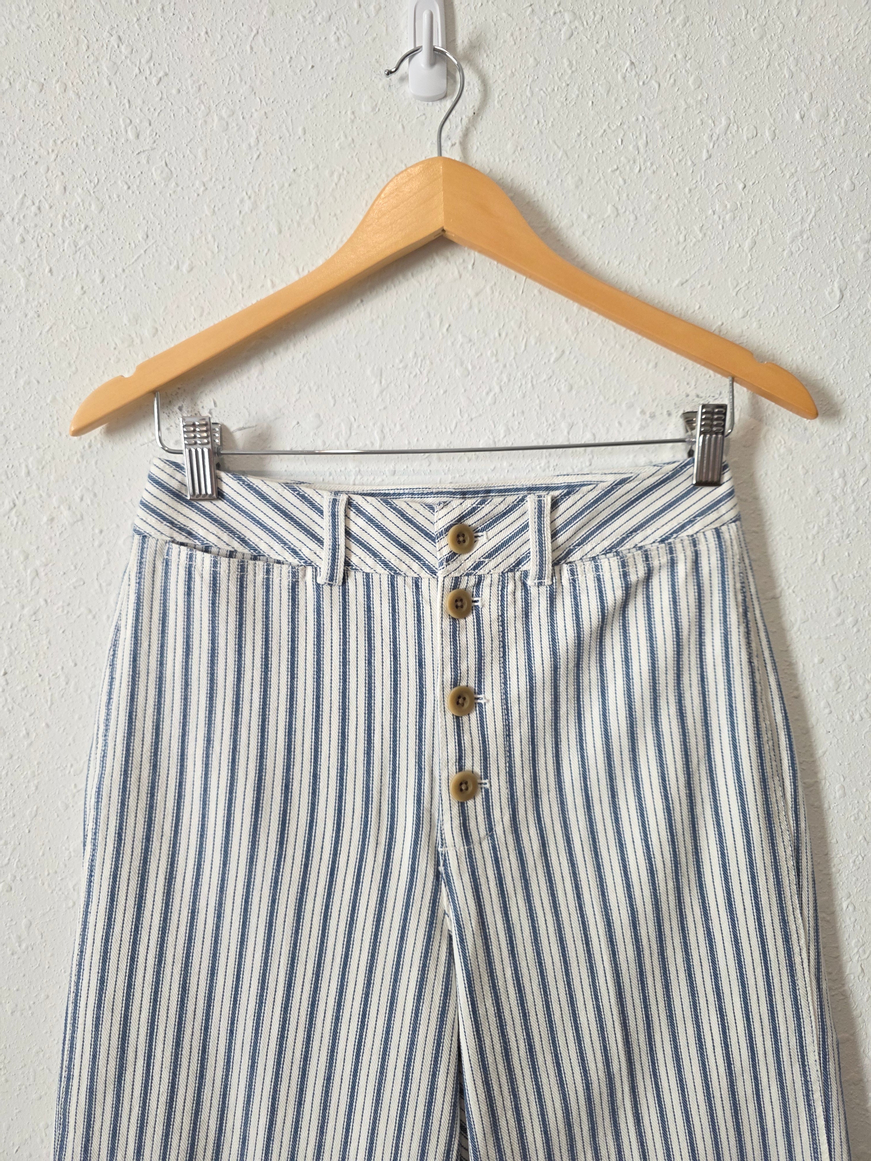 NEW Madewell Wide Leg Striped Jeans (26)