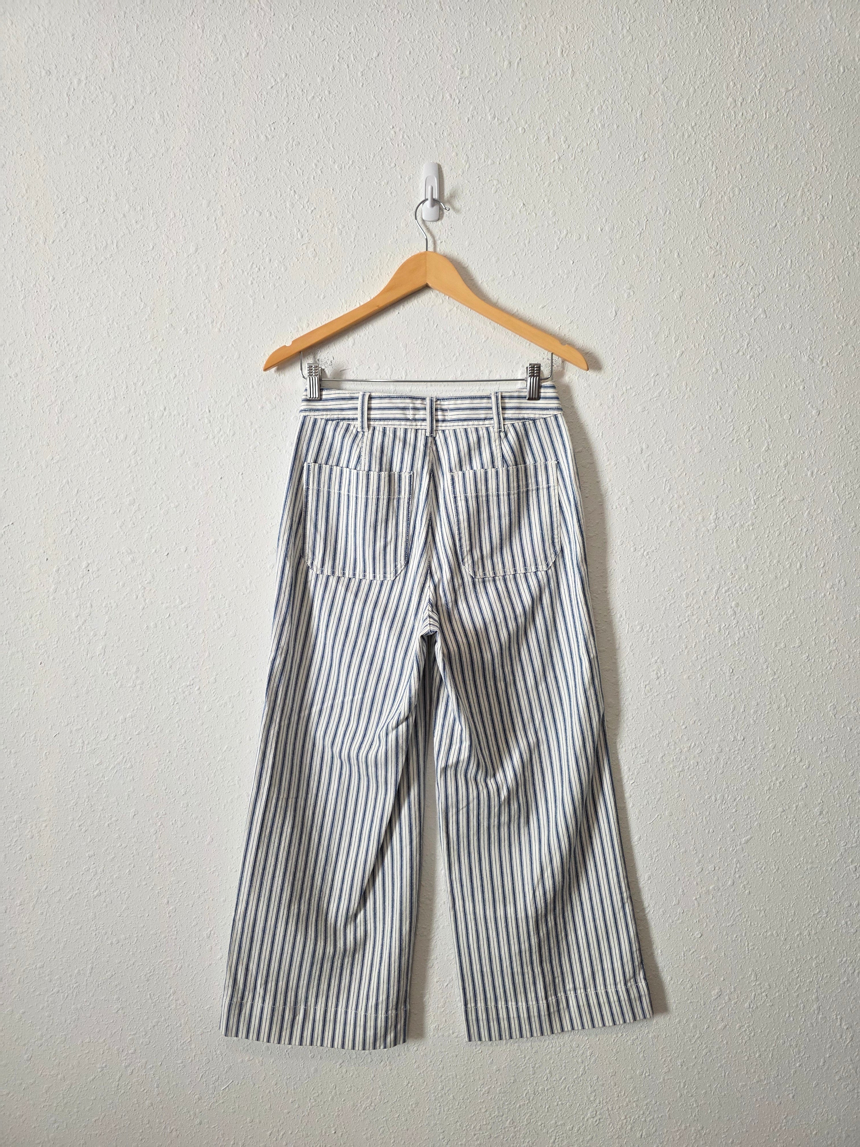 NEW Madewell Wide Leg Striped Jeans (26)