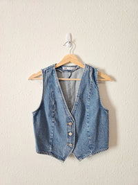 Zara Crop Denim Vest (S)