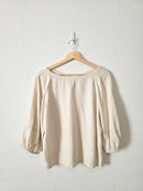 Linen Blend Puff Sleeve Top (MP)