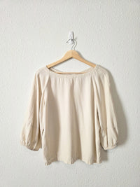 Linen Blend Puff Sleeve Top (MP)