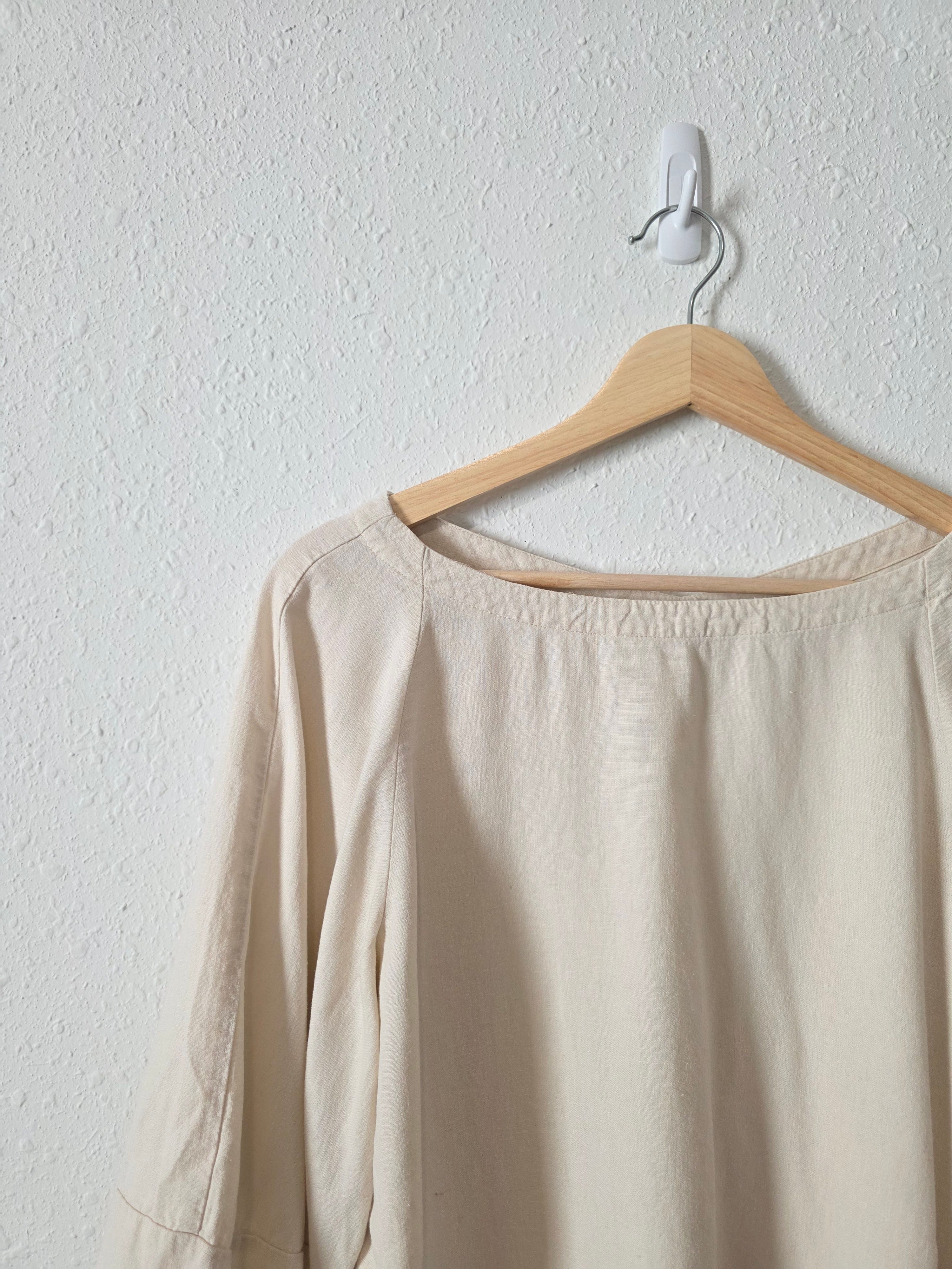 Linen Blend Puff Sleeve Top (MP)