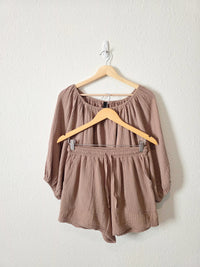 Brown Cotton Gauze Matching Set (XS/S)