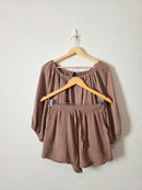 Brown Cotton Gauze Matching Set (XS/S)
