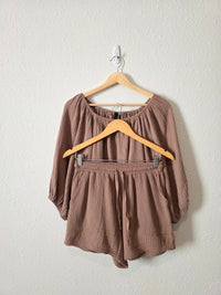 Brown Cotton Gauze Matching Set (XS/S)