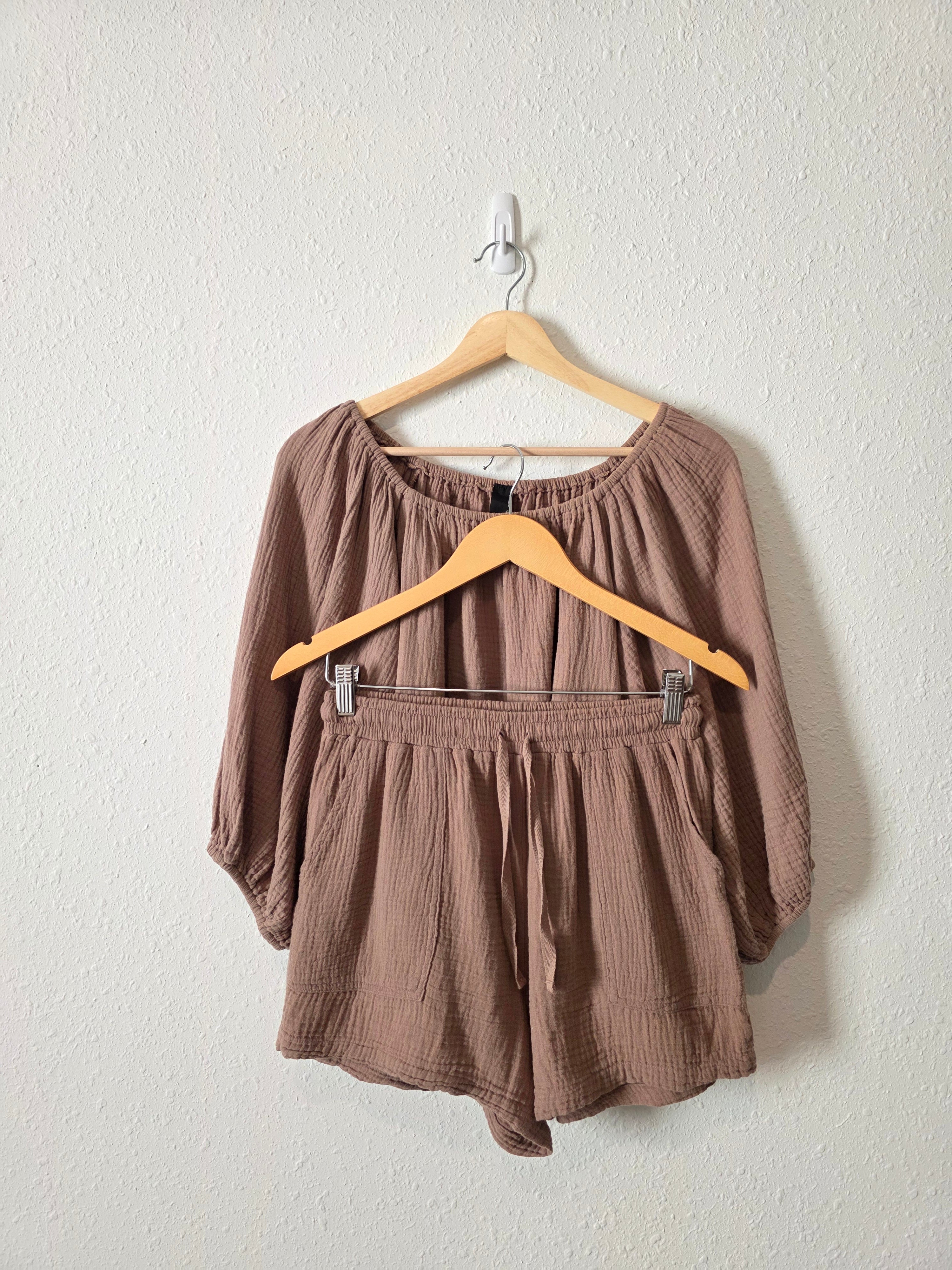 Brown Cotton Gauze Matching Set (XS/S)