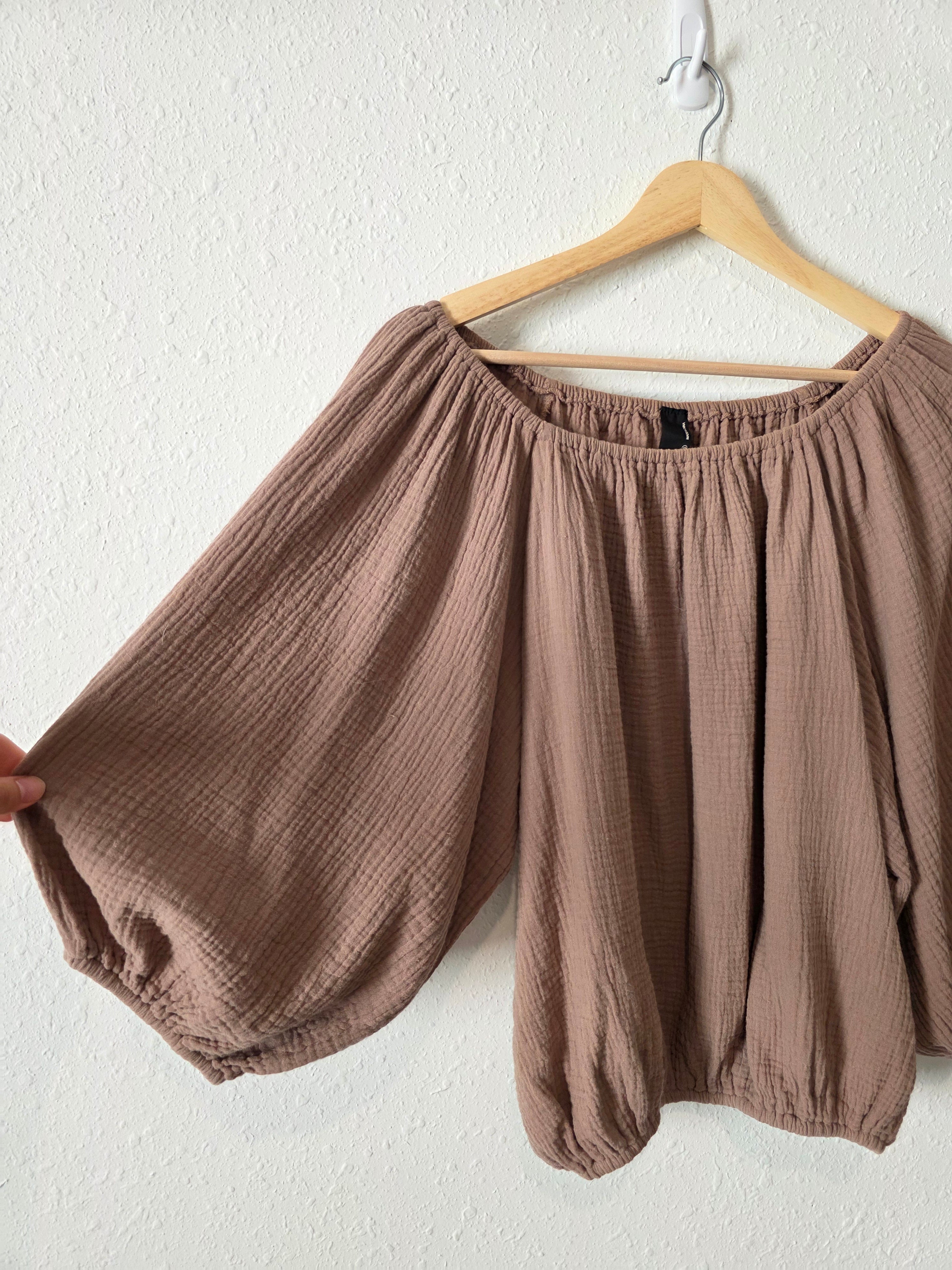 Brown Cotton Gauze Matching Set (XS/S)