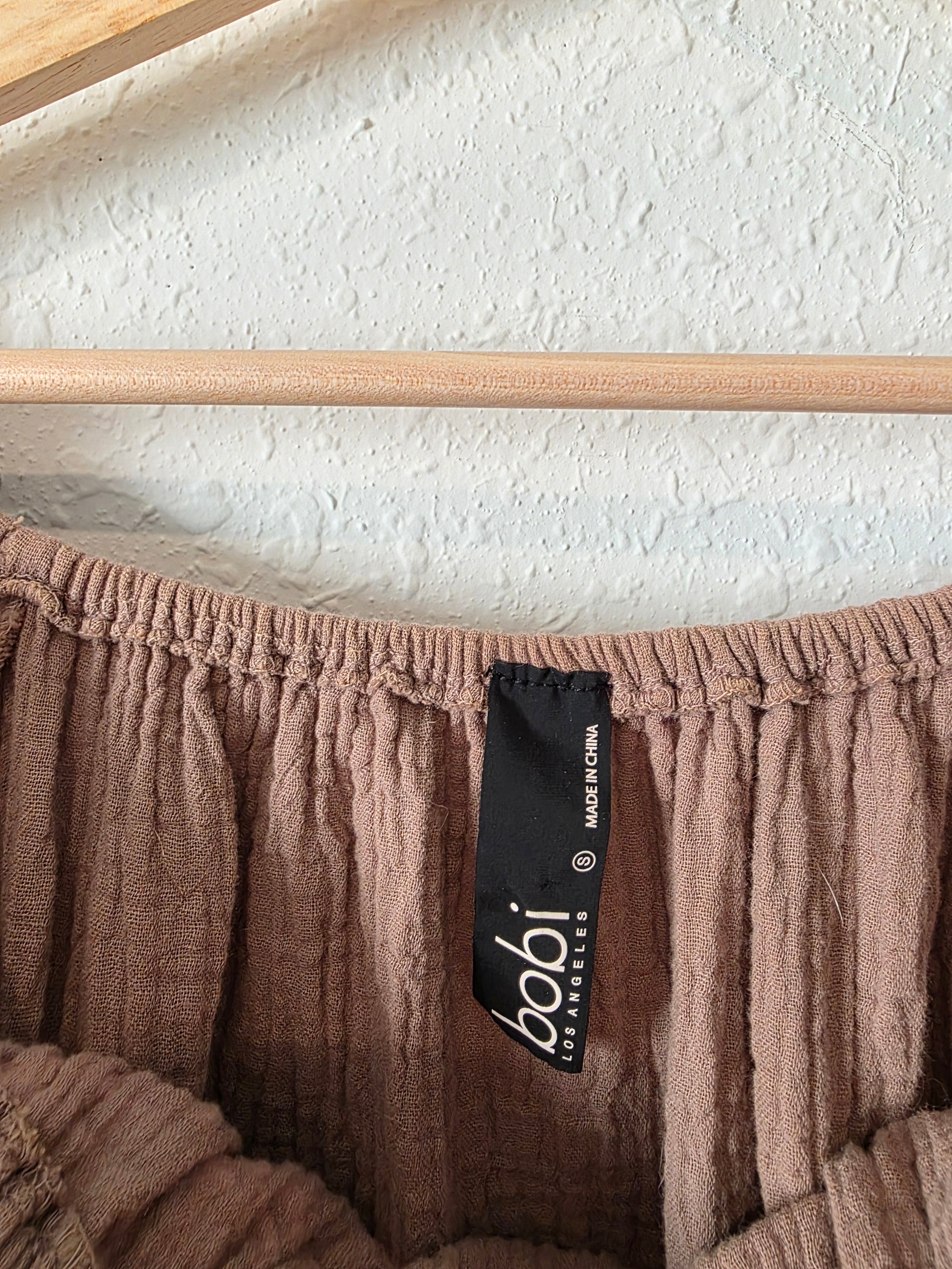 Brown Cotton Gauze Matching Set (XS/S)